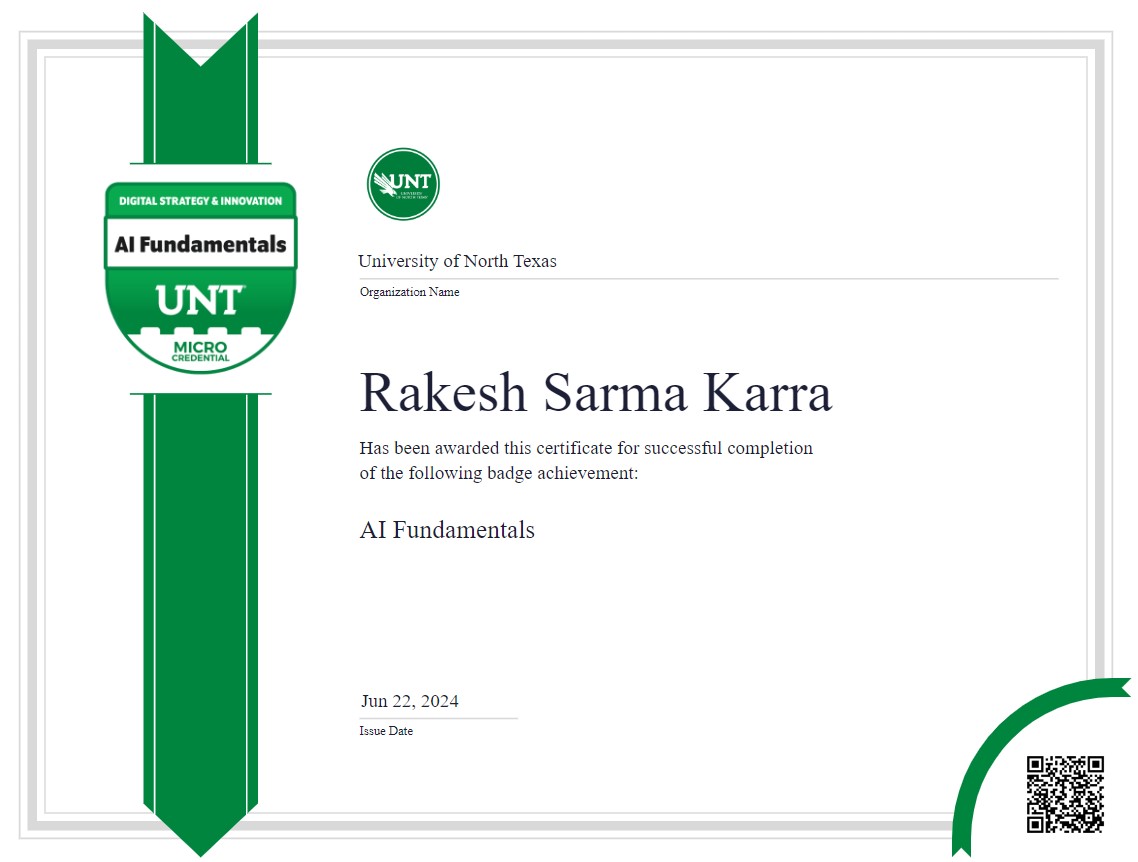 AI Fundamentals Certificate